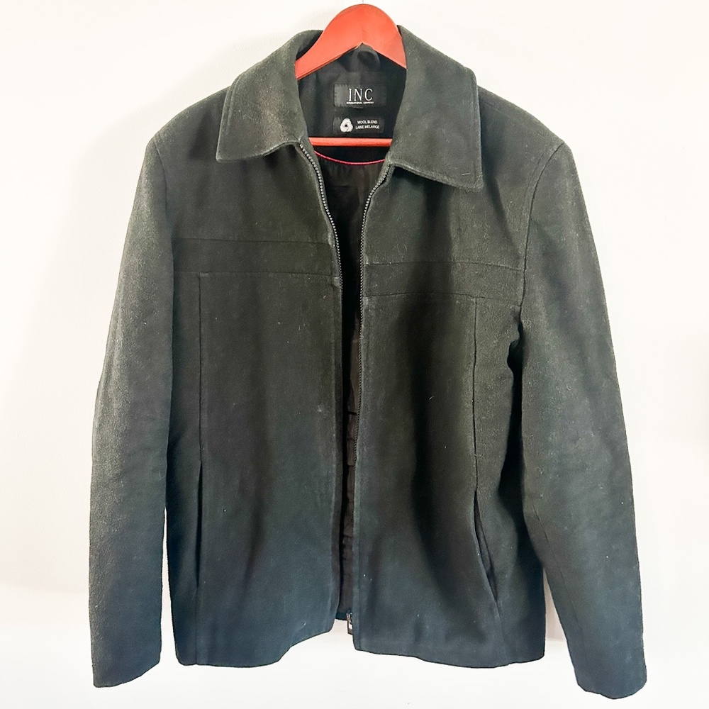 INC Wool Blend Zipper Front Jacket | Size Medium Mens